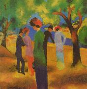 August Macke Lady in a Green Jacket oil on canvas